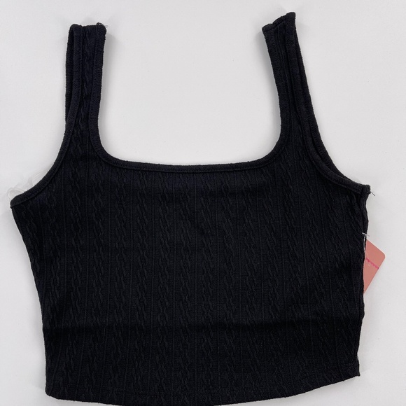 Cable Knit Tank Crop Top-Small - Picture 3 of 3